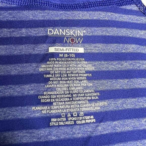 Danskin Medium Blue Striped Tank Top Athletic Activewear Stretch Dri More 0659 - Picture 8 of 9